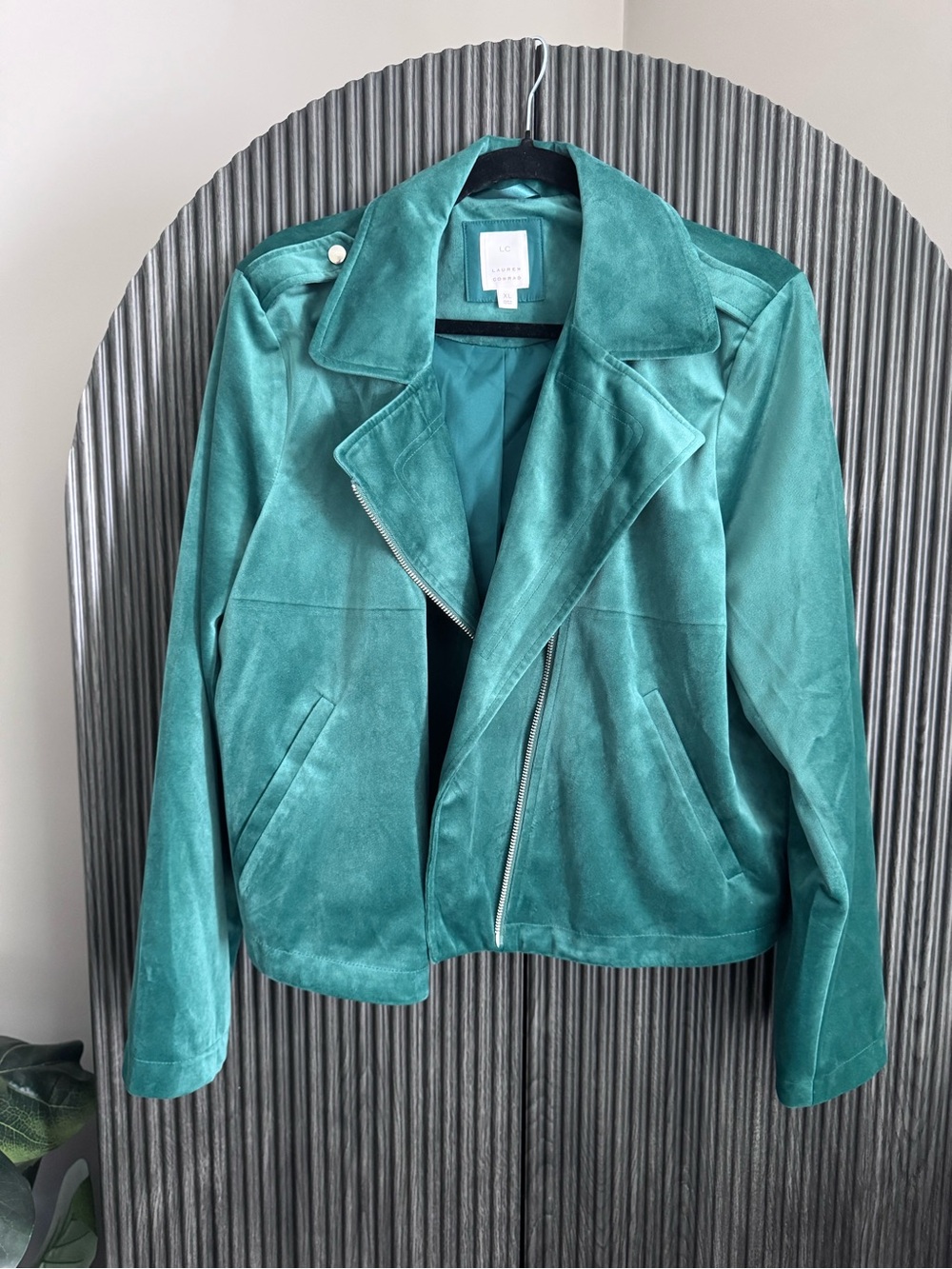 LC Lauren Conrad Emerald Suede Moto Jacket